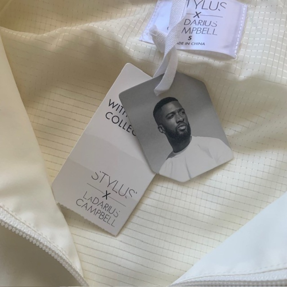 Stylus x LaDarius Campbell Men's S NWT Ivory 1/4 Zip Lined Jacket Golf Pockets - Picture 6 of 11